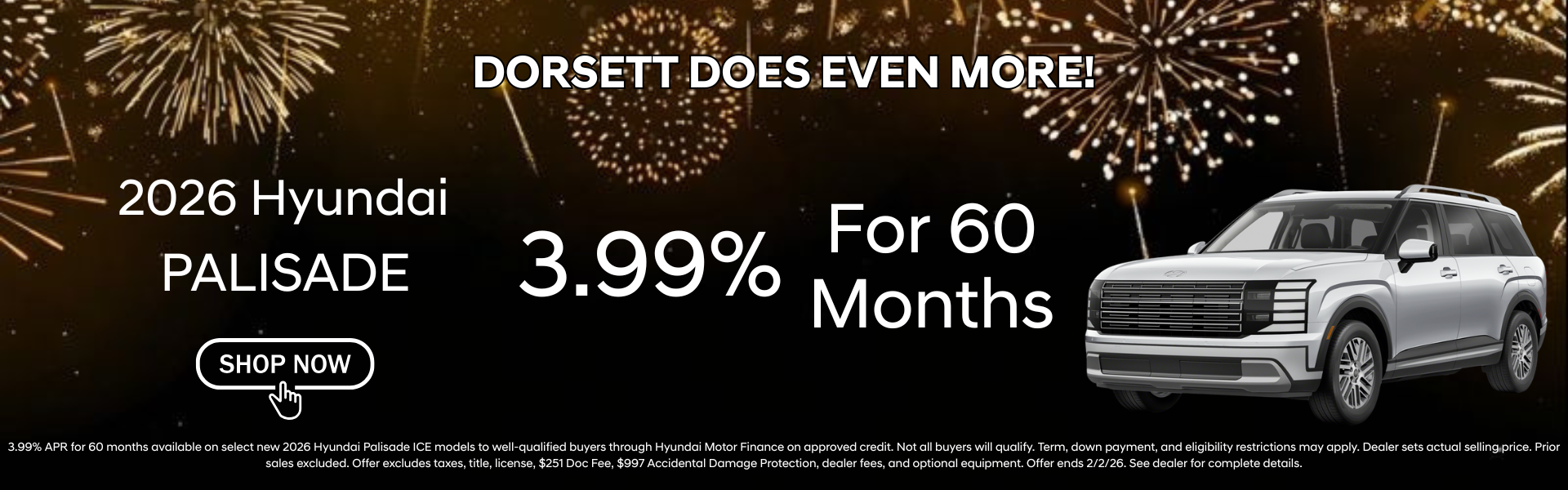 January special on the 2026 Hyundai Palisade in Terre Haute